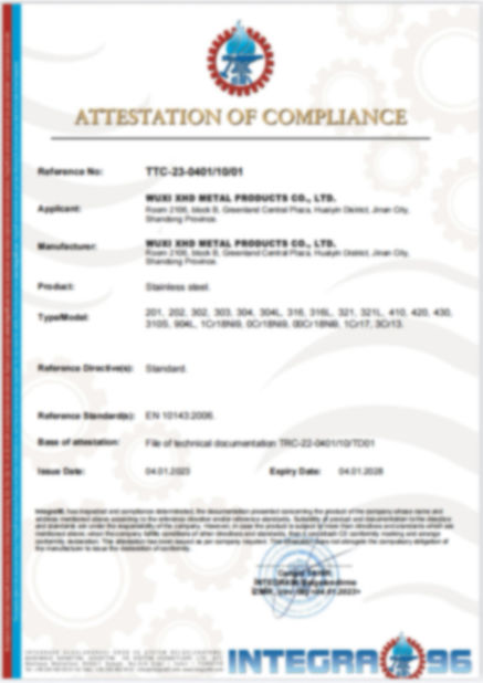 China Jiangsu Hongli Metal Technology Co., Ltd. Certification